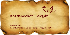 Kaldenecker Gergő névjegykártya