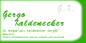 gergo kaldenecker business card